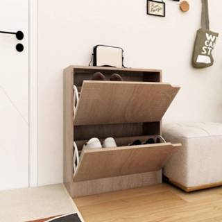 👉 Schoenenkast active 2 deuren 59x24x74 cm spaanplaat sonoma eikenkleur 8720286669587