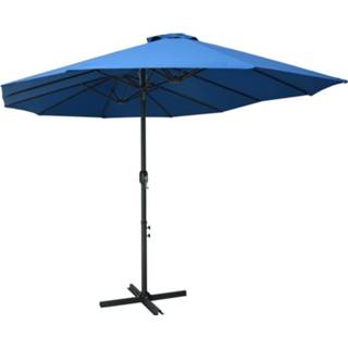 👉 Parasol blauw aluminium active met paal 460x270 cm 8719883763118