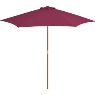 👉 Parasol bordeauxrood houten active met paal 270 cm 8718475697565