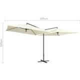 👉 Parasol active wit dubbel met stalen paal 250x250 cm zandwit 8719883763293