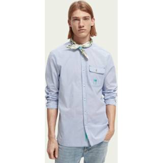 👉 Over hemd shirts ls mannen blauw XXL Scotch & Soda Poplin overhemd met bandana print 8719029822709