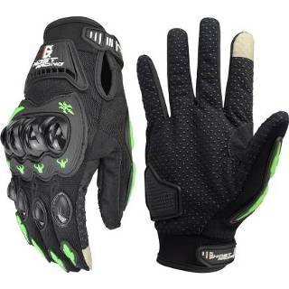 👉 Motorfiet groen XL active Ghost Racing GR-ST04 Motorfiets handschoenen anti-val full vinger rijden touch handschoenen, maat: (groen)