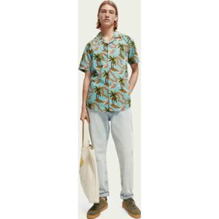 👉 Scotch & Soda Regular fit poplin overhemd met print