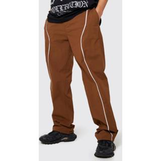 Tall Baggy Soft-Shell Broek Met Biezen, Chocolate