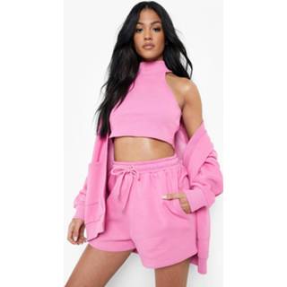 👉 Tall Trainingspak Met Tank, Top En Shorts, Pink