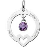 👉 Familiehanger van Zilver met Gekleurde Zirkonia | Names4ever