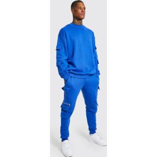 👉 Oversized Cargo Trainingspak Met Trui, Cobalt