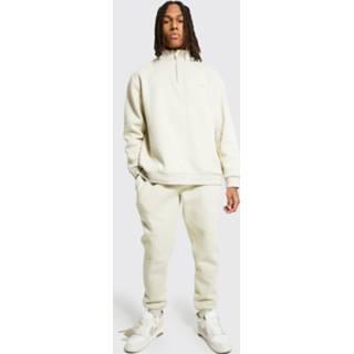 👉 Trainingspak XS stone Oversized Official Met Rits En Hoge Kraag,
