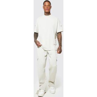 👉 Oversized Cargo Trainingspak Met T-Shirt, Stone