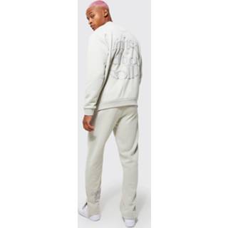 👉 Oversized Trainingspak Met Trui Met Brede Nek, Stone