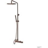 👉 Koper Opbouw Regendoucheset Qisani Flow Thermostatisch Geborsteld Copper 8711647685643