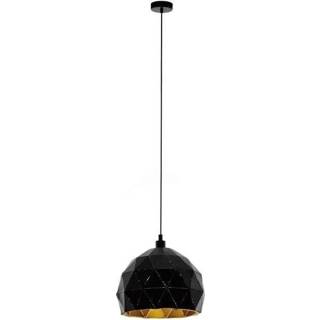 👉 EGLO hanglamp Roccaforte zwart goud E27