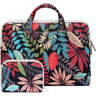 👉 Laptoptas zwart canvas active LSEN LS-116 Simple Laptop Bag Business Liner Tas, Grootte: 13.3 Inch (CANVAS kleurrijke bladeren zwart)