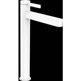 👉 Hansgrohe Finoris wastafelkraan highriser 260 pop-up plug mat wit