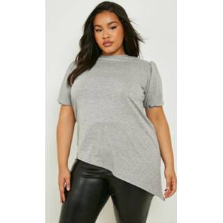 👉 Plus Asymmetrische Tuniek, Grey Marl