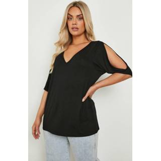 Plus Tuniek Met Mouwsplit, Black