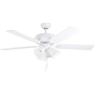 👉 Plafondventilator wit male EGLO met lamp Las Palmas E27 9002759350765