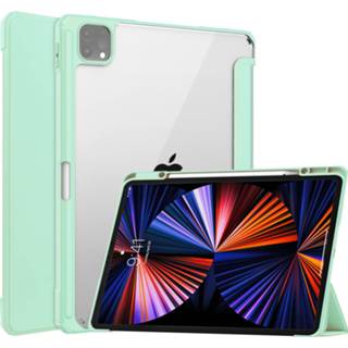 👉 Pencil active Case2go - iPad Pro 2021 (12.9 Inch) Hoes Tri-fold Back Cover Met Houder Mint 8719793149118