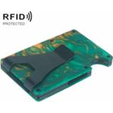 👉 Kaarthouder groen hars active RFID-anti-degaussing ultradunne (groen)