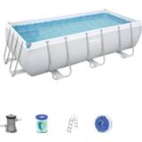 👉 Zwembad grijs staal Grijs#Blauw Bestway - 404x201x100 cm Leen Bakker 6942138986396
