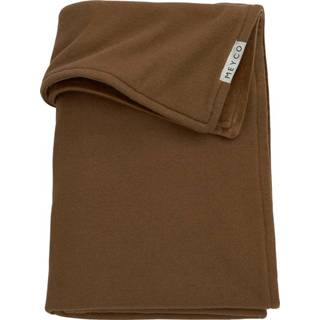👉 Wiegdeken active Meyco Knit Basic Velvet 75x100 cm. - Chocolate 4054703734065