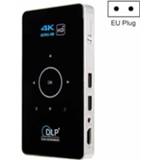 👉 Mobiele telefoon zwart active C6 1G + 8G Android-systeem Intelligente DLP HD Mini-projector Draagbare Home Projector, EU-plug (zwart)
