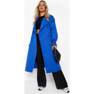 👉 Plus Trenchcoat Met Ceintuur, Cobalt