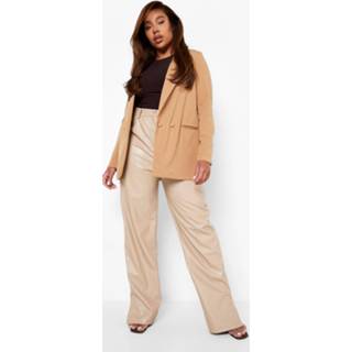 👉 Plus Oversized Blazer Met Dubbele Knopen, Mocha