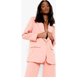 Getailleerde Baggy Blazer Met Laag Decolleté, Coral