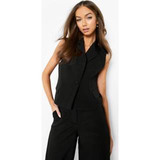 👉 Getailleerde Korte Boxy Gilet, Black