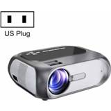 👉 Projector grijs zilver active T7I 720P 200 ANSI Home Theatre LED HD Digitale projector, Basic-versie, US Plug (Silver Grey)