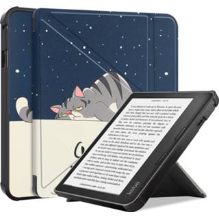 👉 E-reader hoes active Case2go - Hoesje geschikt voor Kobo Libra 2 Sleepcover Tri-Fold Book Case Auto/Wake functie Magnetische sluiting Goodnight 8719793164500