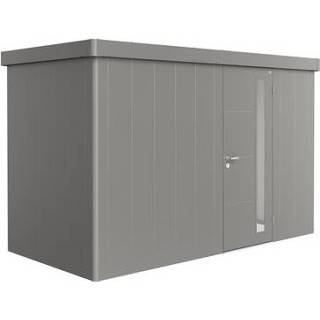 👉 Grijs Kwartsgrijs Metallic Biohort berging Neo 1D standaard deur quartz 348x180x222cm 9003414890244