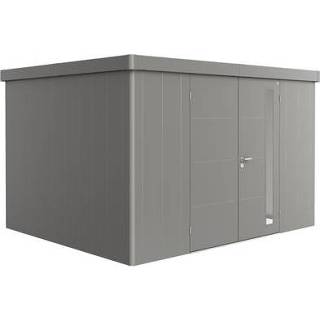 👉 Tuinhuisje Kwartsgrijs Metallic Biohort tuinhuis Neo 3D dubbele deur kwartsgrijze 348x292x222cm 9003414890510