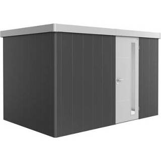 👉 Grijs zilver Biohort berging Neo 2D variant 3.1 donkergrijs metallic 348x236x222cm + standaard deur 83x200cm 9003414860292