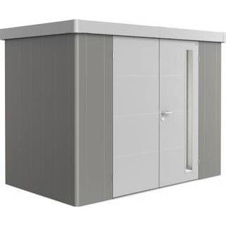 👉 Grijs zilver Biohort berging Neo 1C variant 2.1 kwarts metallic 292x180x222cm + dubbele deur 167x200cm 9003414890060