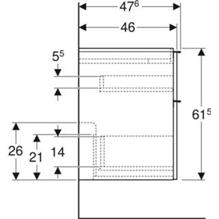 👉 Wastafelonderkast wit spaanplaat Geberit iCon 118.4x61.5x47.6cm 4 lades met softclose 502309012 4025410941411