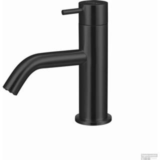 👉 Wastafel kraan mat zwart Wastafelkraan Qisani Flow Laag Geborsteld 8711647685377