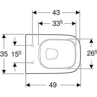 👉 Geberit Smyle Square wandcloset Compact Rimfree wit