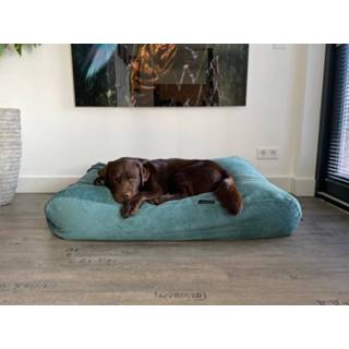 👉 Hondenbed medium lichtblauw Dog's Companion® Hoes Ocean ribcord