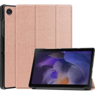 👉 Tablethoes goud active Case2go - Tablet Hoes geschikt voor Samsung Galaxy Tab A8 (2021) 10.5 inch Tri-Fold Book Case Auto Wake functie Rosé 8719793161196