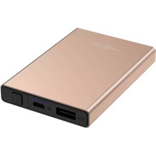 Powerbank zilver Ansmann 5000 mAh PB112 silber Smart IC LiPo Micro-USB Statusweergave 4013674178261