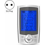👉 Massager zilver active 24-mode digitale elektronische pulsmassager intelligente hele lichaam Fysiotherapie Meridiaan Massager, Specificatie: EU-stekker (zilver)