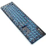 👉 Toetsenbord zwart active LANGTU L1 104 Sleutels USB Home Office Film Lichtgevend vastgebonden toetsenbord, kabellengte: 1,6 m (ijsblauw licht zwart)