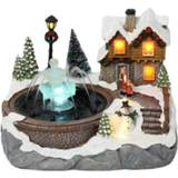 👉 Kersthuisje active Kersthuis Ornamenten Decoratie Luminous Fountain House (Snowman)