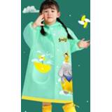 Regenjas donkergroen EVA XL active kinderen Smally Cartoon Waterdichte Student Split Poncho, Grootte: (Mint Green)