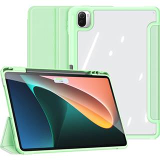 👉 Tablethoes groen active Dux Ducis - Tablet hoes geschikt voor Xiaomi Mi Pad 5 / Pro Toby Series Tri-Fold Book Case 6934913046616