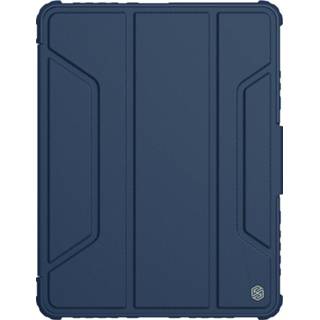 👉 Tablethoes blauw PU leer active Nillkin - geschikt voor iPad Air 10.9 (2022) Leren Extreme Tri-Fold Book Case hoes met Camera protectie Sleep/Wake-up Functie Donker 8719793173083