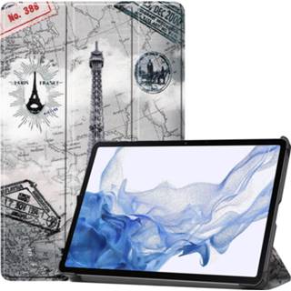 👉 Tablethoes active Case2go - Tablet Hoes geschikt voor Samsung Galaxy Tab S8 (2022) Tri-Fold Book Case Eiffeltoren 8719793168003