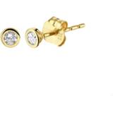 👉 Mini Geelgouden Oorknoppen met Kleurloze Zirkonia